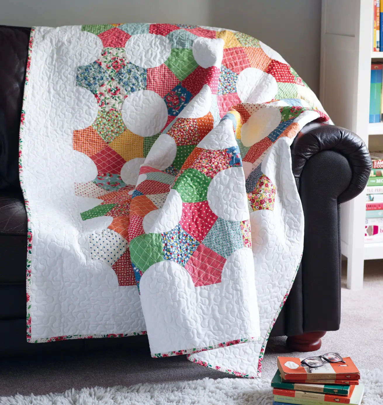 Sewcial Retreat Pieced-Snowball-Quilt