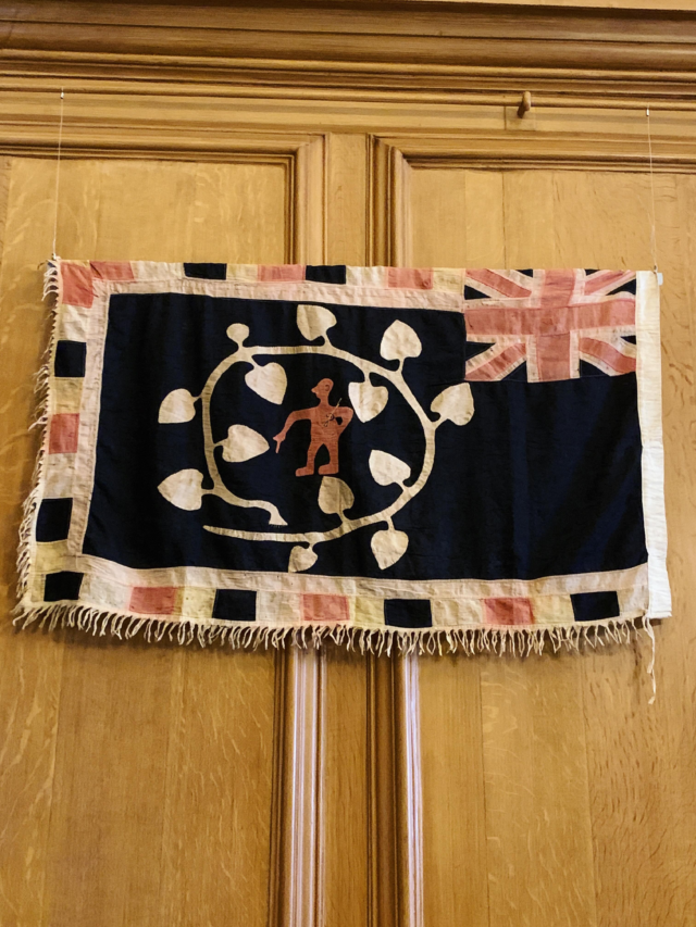 A glimpse at a really interesting exhibit of Asafo Flags from the @karuncollection on show at @ntdyrhampark . 
I’d read or seen something about these flags way back when I was a student. The appliqué and compositions had always appealed. So it was great to see so many and some vey up close in this setting. Lots of information about their origins and colonialism, so well worth the visit. #asafoflags #antiquetextiles #karuncollection #karunthakarjourneys