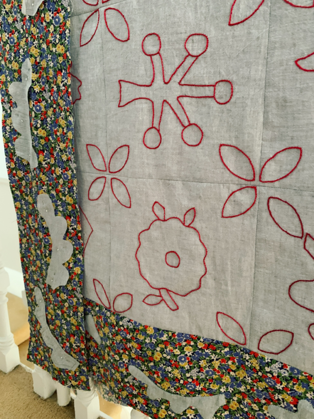 And the usual eclectic mix of projects and sewing and fabrics continues 😆🧵🪡. This red work is getting close to a finish (well the top anyway ), just the appliqué border to complete. The whole quilt is a downscaled version  of a vintage appliqué quilt that Jenny  @pincushion_rye and I fell in love with. Hand stitching is just the best in this hot weather!#redwork #handapplique #handstitching #handstitched #carolynforster