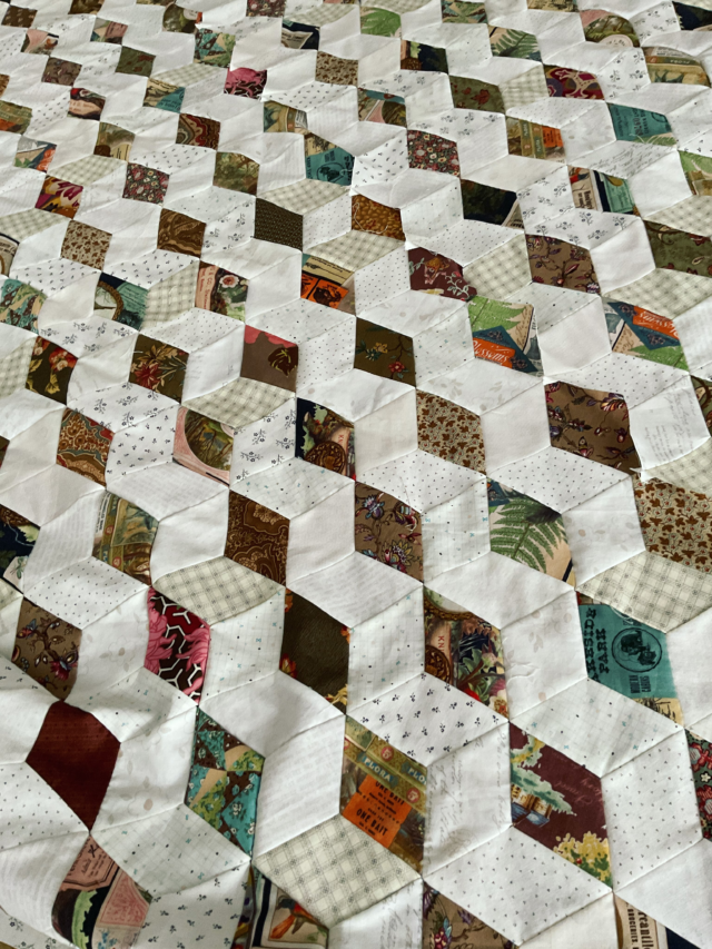 Day 7 @seam_collective and the prompt is Historical.

As many of you may already know, my inspiration comes from the study of old quilts. I’ll see one I like and then wonder about making it. Not exactly the same but using it as a springboard for my stitching.
This current WIP is pretty typical. I saw a crib quilt in a book or online which was a vintage piece. It was small, it being a crib quilt, and stitched in red and white.
So although my piece will be a lot bigger, and I’m using browns and low volumes, you get the idea! Mine will have a wide appliqué border too, so we’re a long way off a finish. 
#stlday7 #septtextilelove26 #quiltingonthgo #onepatchquilt
